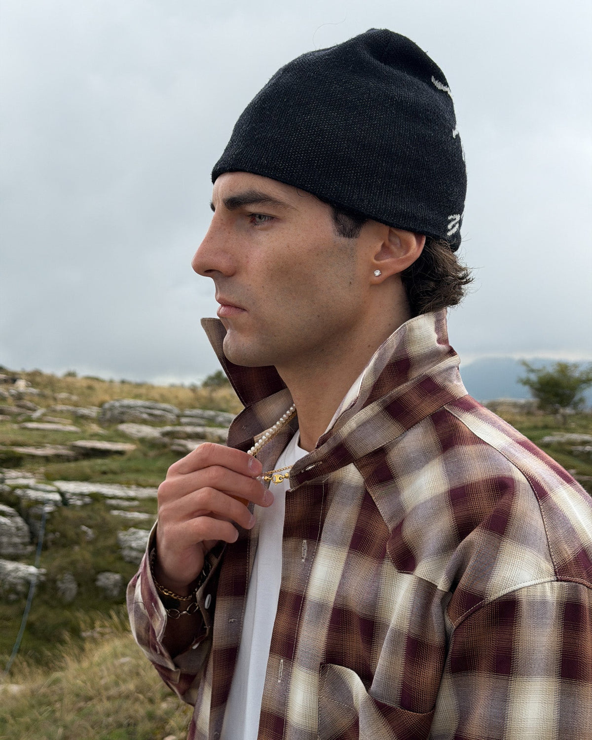 FLANNEL SHIRT ARIZONA - BURGUNDY / CREAM