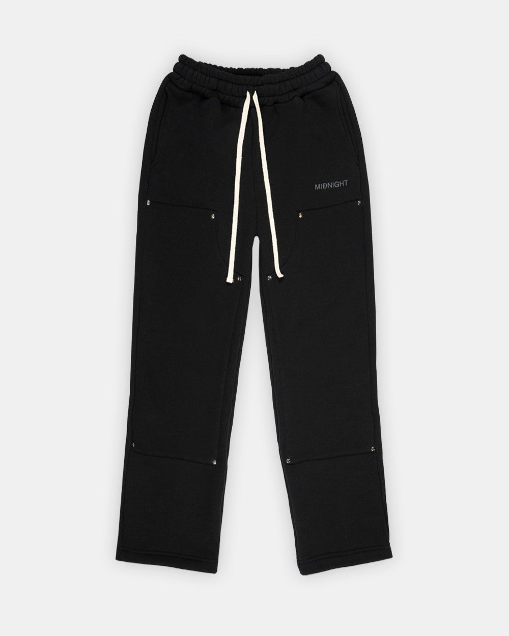 DOUBLE KNEE SWEATPANTS - BLACK