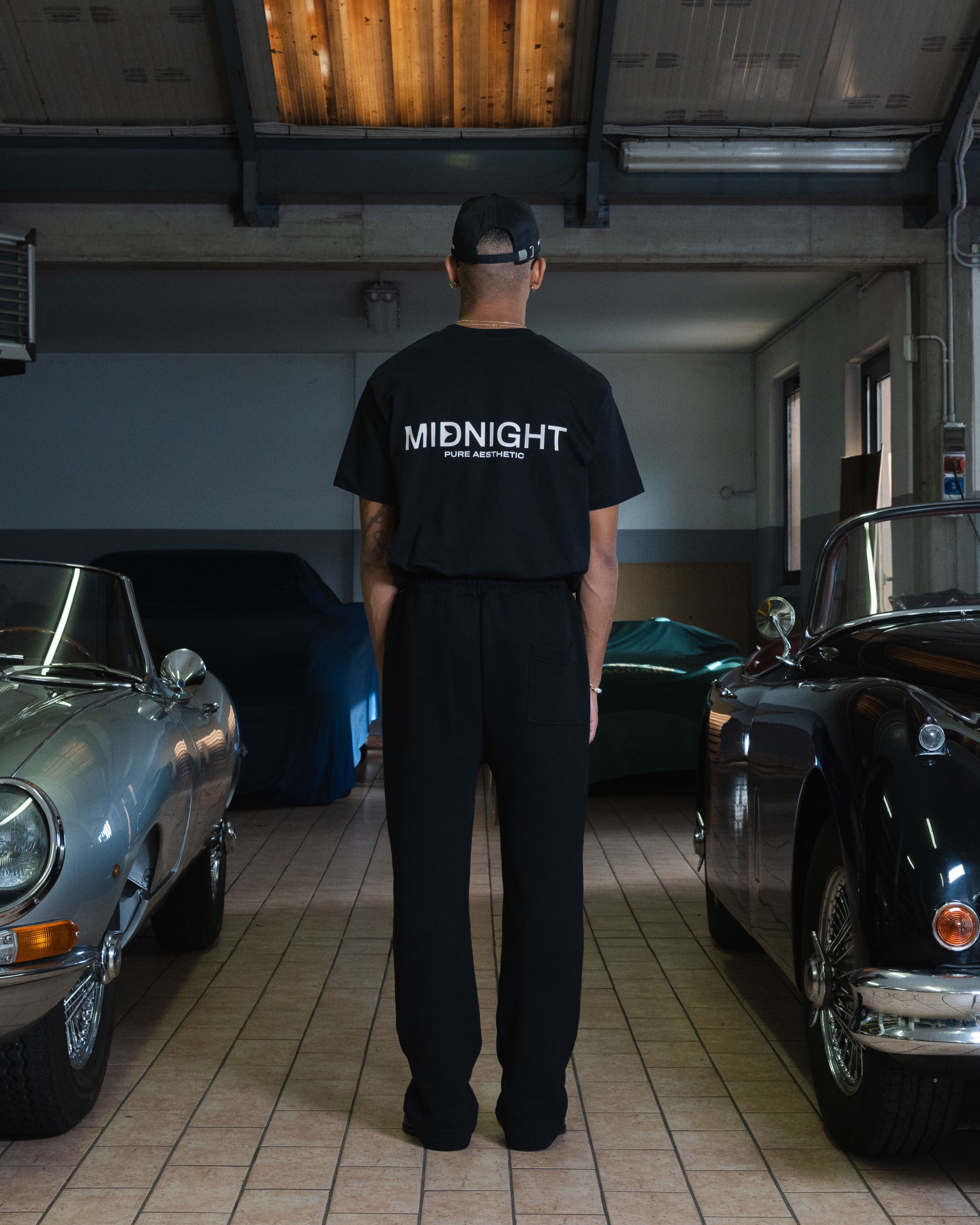 DOUBLE KNEE SWEATPANTS - BLACK